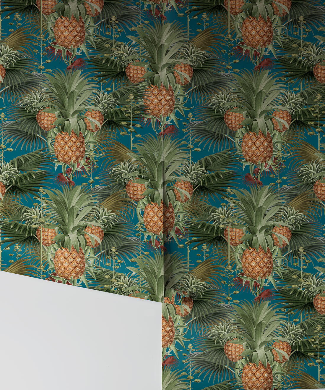 Pineapple Harvest Wallpaper • Bold Maximalism blue roll