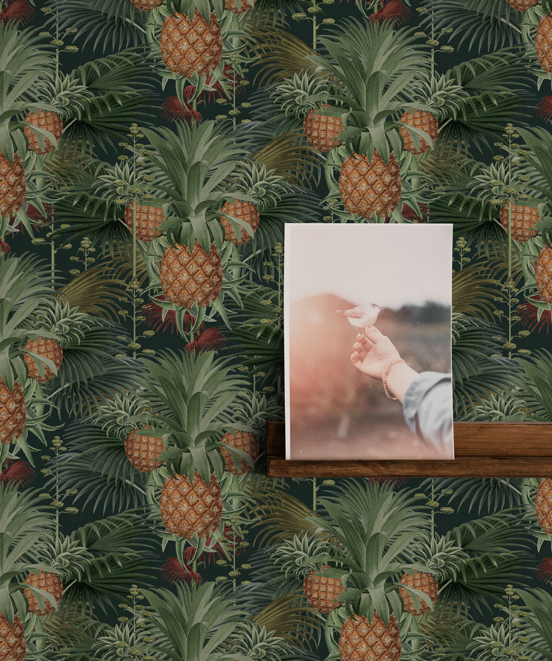 Pineapple Harvest Wallpaper • Bold Maximalism night insitu