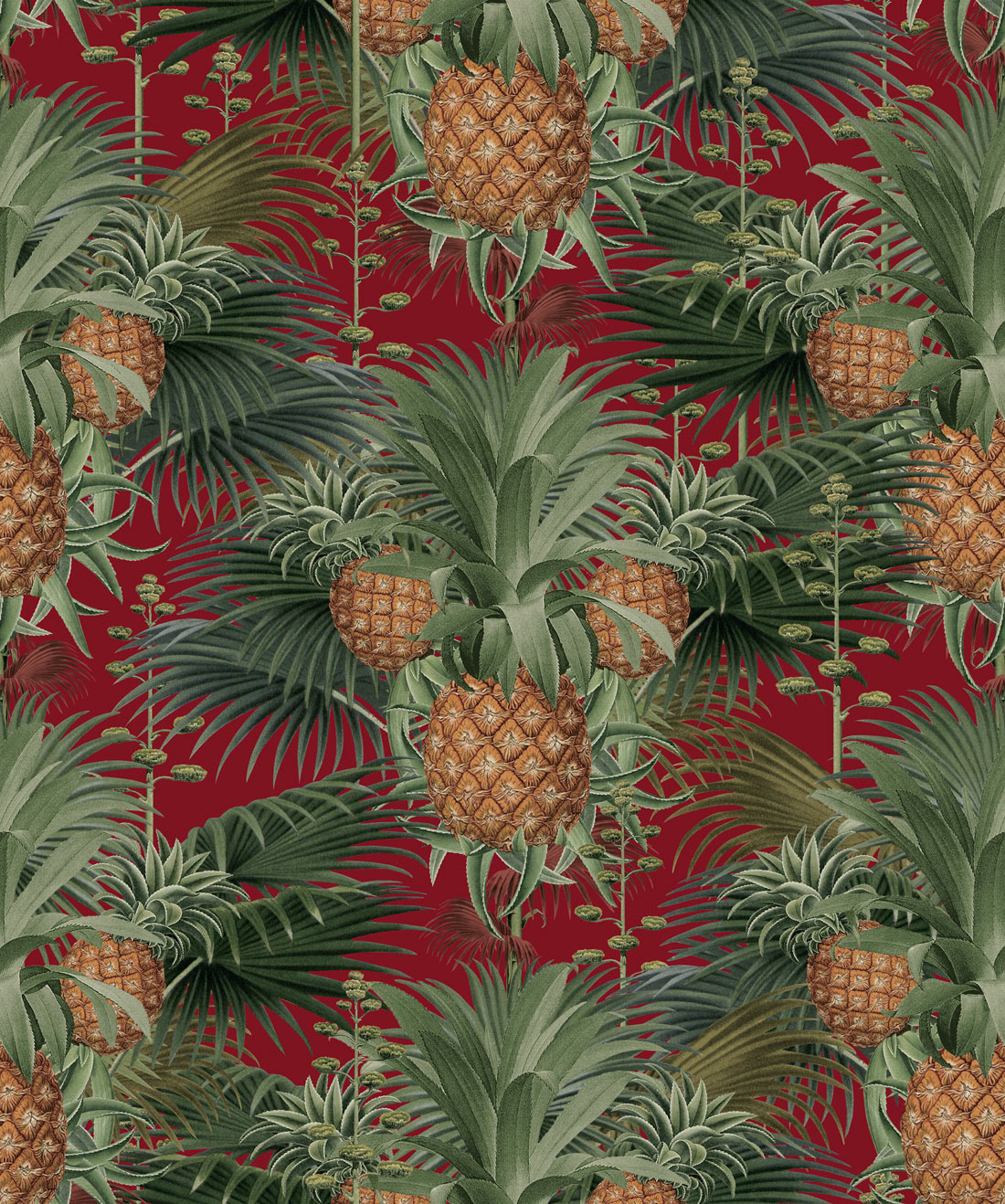Pineapple Harvest Wallpaper • Bold Maximalism red swatch
