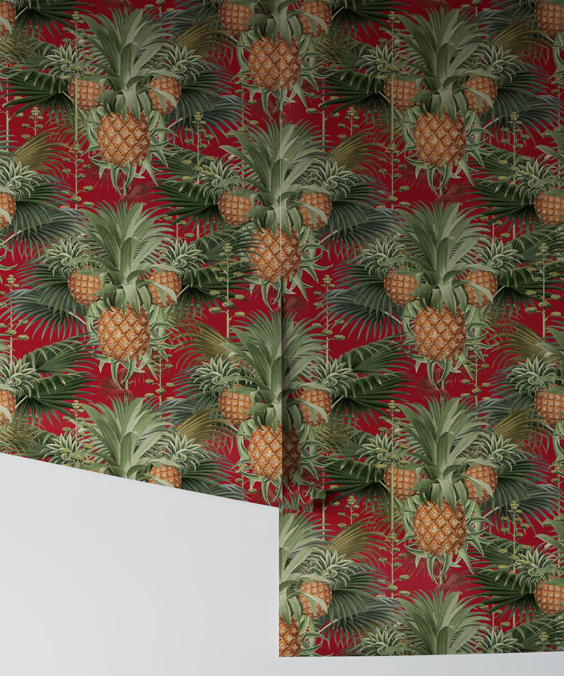 Pineapple Harvest Wallpaper • Bold Maximalism red roll