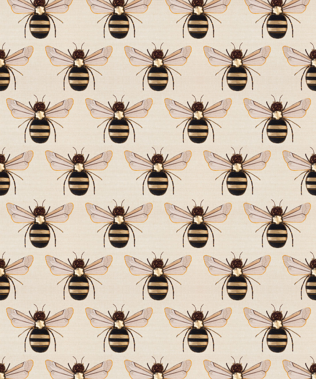 Golden Bee Embroider Wallpaper
