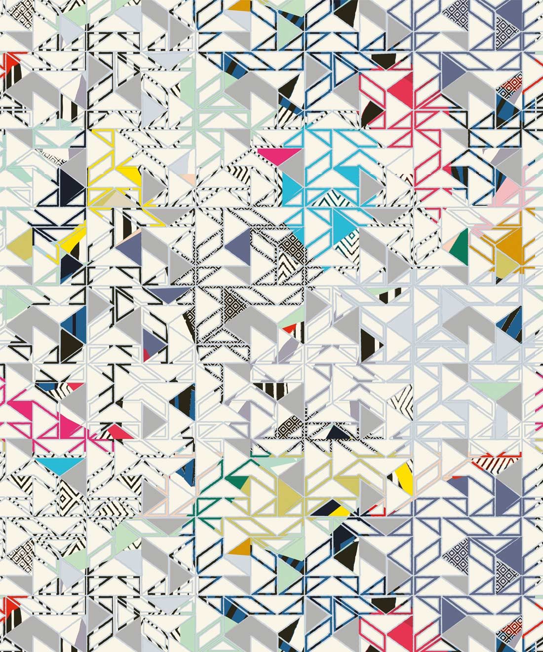 Bauhaus Wallpaper, Colourful Geometric Wallpaper by Kitty McCall, Milton & King, Europe