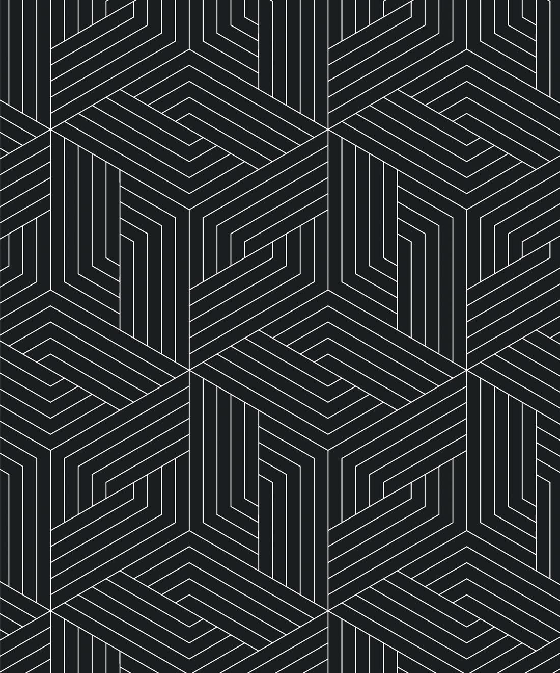 Matte Illusions géométriques noires - Milton & King