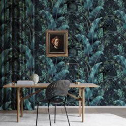 Kingdom Palm Noche • Tropical Leaf Wallpaper • Milton & King