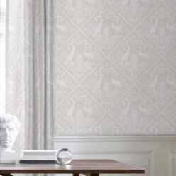 In Australia We Trust Bondi • Australian Wallpaper • Australian Coat of Arms • Milton & King USA • Grey Wallpaper Insitu