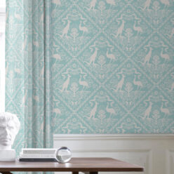 In Australia We Trust Cockatoo• Australian Wallpaper • Australian Coat of Arms • Milton & King USA • Aqua Wallpaper Insitu