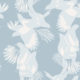 Magpie Wallpaper - Milton & King - Kingdom Home - Papier peint oiseaux - Bleu Bell Swatch