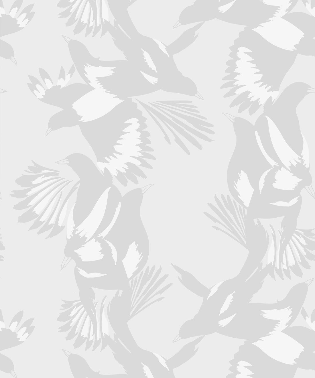 Magpie Wallpaper - Milton & King - Kingdom Home - Carta da parati con uccelli - Bondi Campione grigio