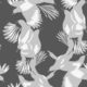Magpie Wallpaper - Milton & King - Kingdom Home - Papel pintado Pájaro - Slate Swatch