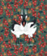 Japonés Cranes Wallpaper - Papel Pintado Pájaro - Papel Pintado Rojo y Green