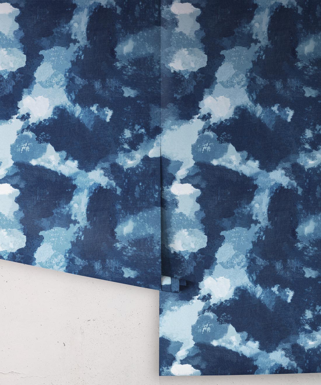 Autumn Path Wallpaper Indigo Blue • Shibori Abstract • Wallpaper Rolls