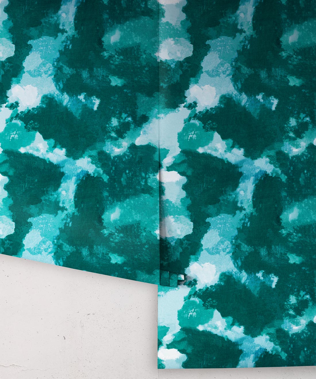 Autumn Path Wallpaper ocean teal • Shibori Abstract • Roll