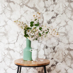 Silver Poppy Wallpaper • Shibori