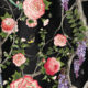 Empress Wallpaper - Papier peint romantique - Papier peint floral - Chinoiserie Wallpaper - Night Black colour wallpaper swatch