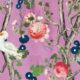 Empress Wallpaper - Papel Pintado Romántico - Papel Pintado Floral - Chinoiserie Wallpaper - Ciruela Purple muestra de papel pintado de color