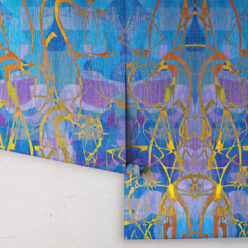 Camoufleur Wallpaper • Coral • Blue Purple Wallpaper • Abstract Wallpaper rolls