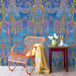 Camoufleur Wallpaper • Coral • Blue Purple Wallpaper • Abstract Wallpaper insitu
