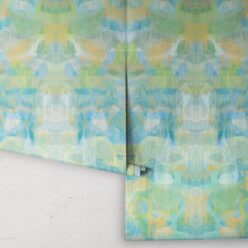 Camoufleur Wallpaper • Turquoise • Blue Yellow Wallpaper • Abstract Wallpaper rolls