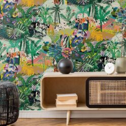 Utopia wallpaper • Colourful Tropical Wallpaper • Insitu