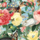 Bush Bouquet Spring Wallpaper • Blue Sky Colored Wallpaper • Assorted Color and Multi-color wallpaper • Floral Wallpaper • Wallpaper With Forest Animals • Swatch