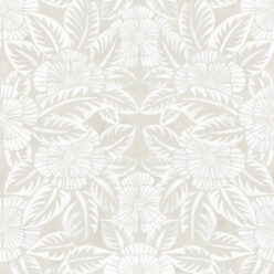 Calcutta Wallpaper • Flower and Leaf Motif Design • Ethnic Wallpaper • Beige Wallpaper • Swatch