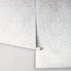 Calcutta Wallpaper • Flower and Leaf Motif Design • Ethnic Wallpaper • Beige Wallpaper • Rolls