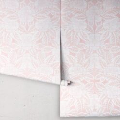 Calcutta Wallpaper • Flower and Leaf Motif Design • Ethnic Wallpaper • Pink Wallpaper • Rolls