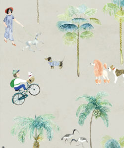At The Dog Park Wallpaper - Carta da parati per bambini - Beige - Swatch