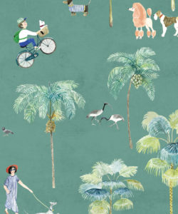 At The Dog Park Wallpaper - Carta da parati per bambini - Turquoise - Swatch