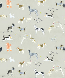 Doggies Wallpaper - Carta da parati per cani - Beige - Swatch