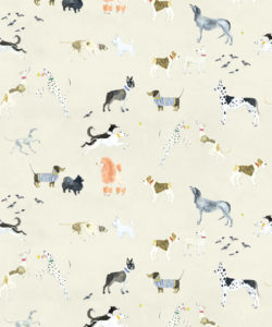Doggies Wallpaper - Carta da parati per cani - Cream - Swatch