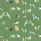 Doggies Wallpaper - Hundetapete - Green - Swatch