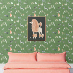 Doggies Wallpaper • Dog Wallpaper • Green • insitu witih sofa