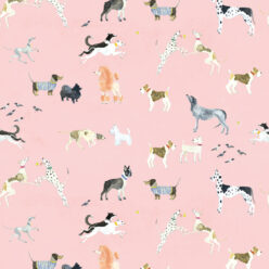 Doggies Wallpaper • Dog Wallpaper • Pink • Swatch