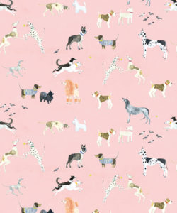 Doggies Wallpaper - Carta da parati per cani - Rosa - Campionario