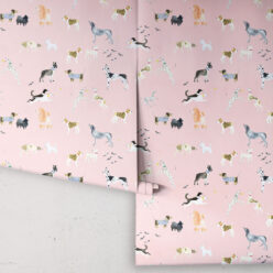 Doggies Wallpaper • Dog Wallpaper • Pink • rolls