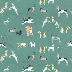 Doggies Wallpaper • Dog Wallpaper • Turquoise • Swatch