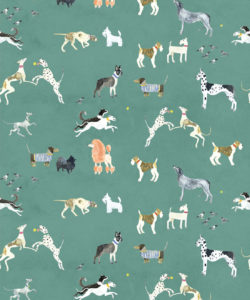 Doggies Wallpaper - Carta da parati per cani - Turquoise - Swatch
