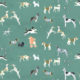 Doggies Wallpaper • Dog Wallpaper • Turquoise • Swatch