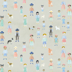Paper Dolls wallpaper • Beige • Swatch