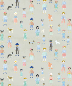 Paper Dolls wallpaper - Beige - Swatch