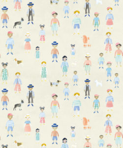 Paper Dolls wallpaper - Cream - Swatch