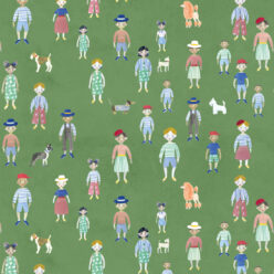 Paper Dolls wallpaper • Green • Swatch