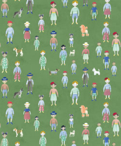 Paper Dolls wallpaper - Green - Swatch