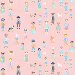 Paper Dolls wallpaper • Pink • Swatch