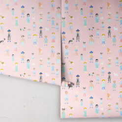 Paper Dolls wallpaper • Pink • rolls