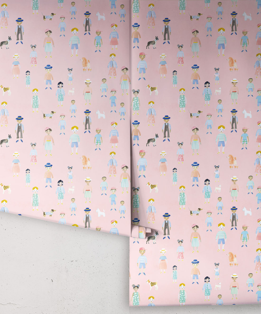 Paper Dolls wallpaper • Pink • rolls