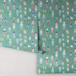 Paper Dolls wallpaper • Turquoise • rolls