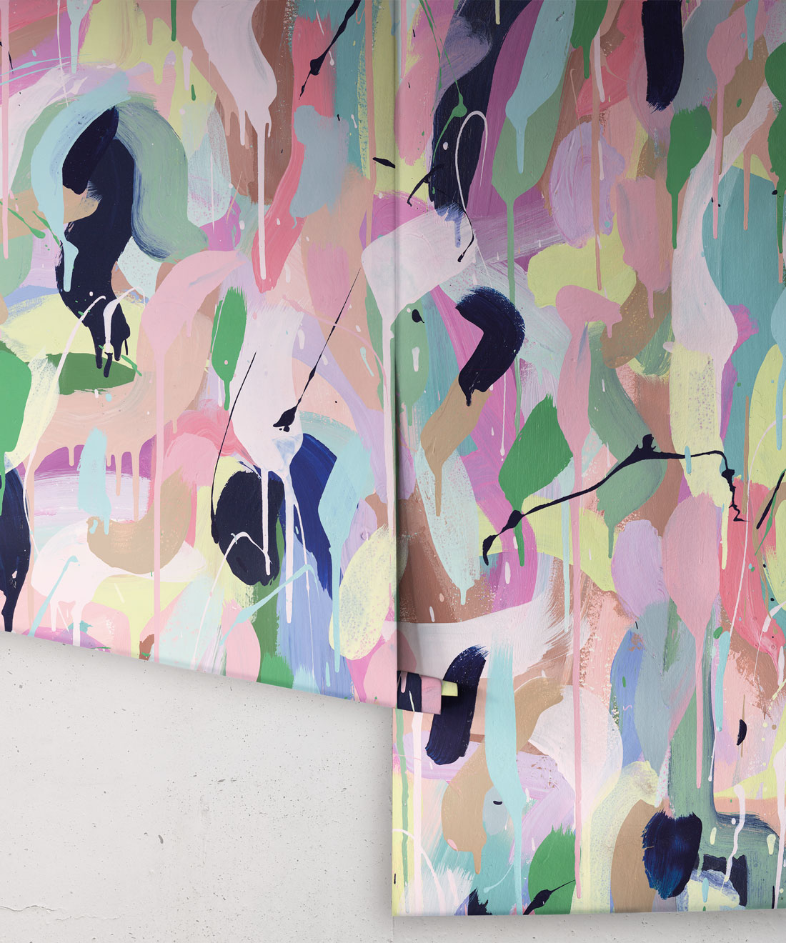 Between Tides Wallpaper • Colourful Painterly Wallpaper • Tiff Manuell • Abstract Expressionist Wallpaper • Rolls