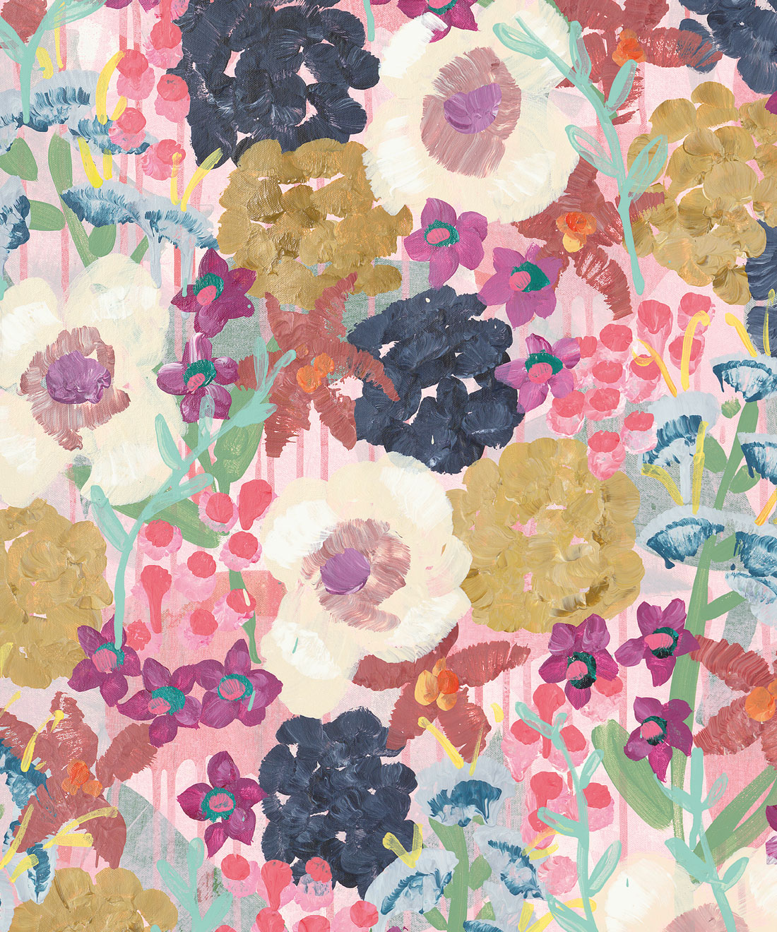 Garden State Wallpaper • Painterly Flowers Wallpaper • Tiff Manuell • Abstract Expressionist Wallpaper • Swatch